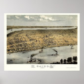 Caïro, IL Panoramic Map - 1867 Poster (Voorkant)
