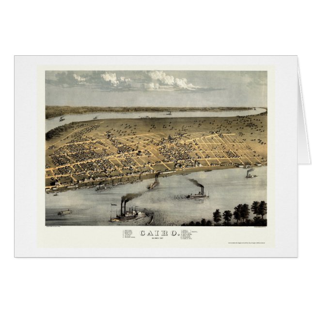 Cairo, IL Panoramische kaart - 1867 (Voorkant Horizontaal)