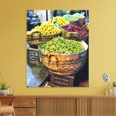 Cairo Khan el Khalili Bazaar Food Canvas Afdruk (Insitu (Woonkamer))