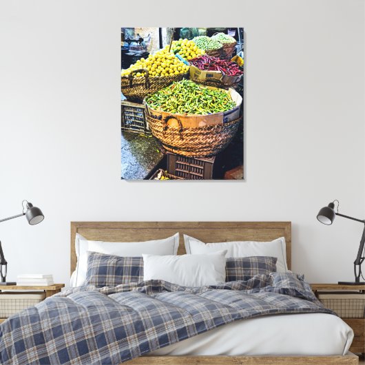 Cairo Khan el Khalili Bazaar Food Canvas Afdruk (Insitu (Slaapkamer))