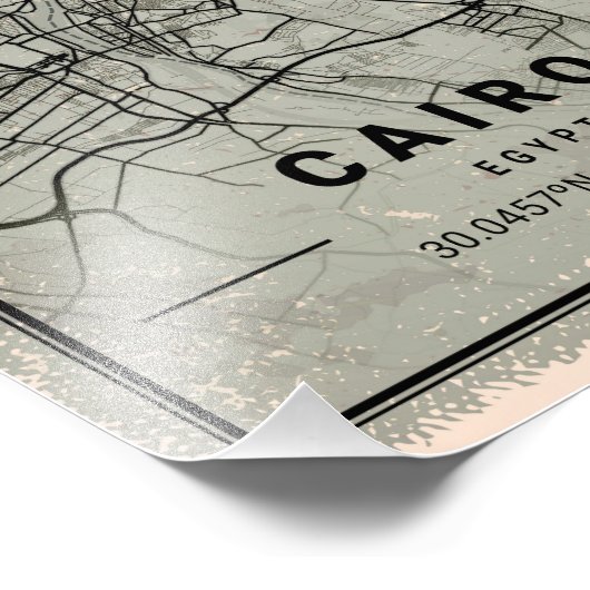 Cairo map print poster canvas | Egypt (Hoek)