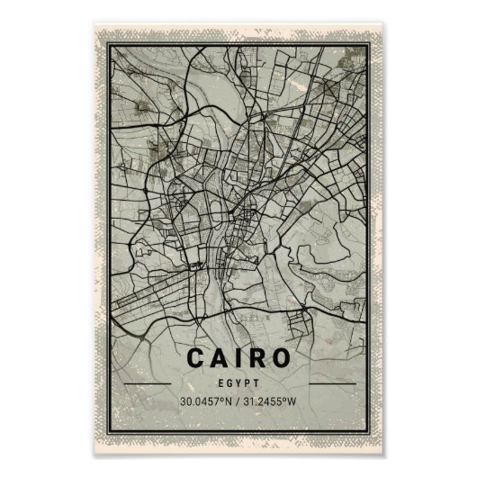 Cairo map print poster canvas | Egypt (Voorkant)