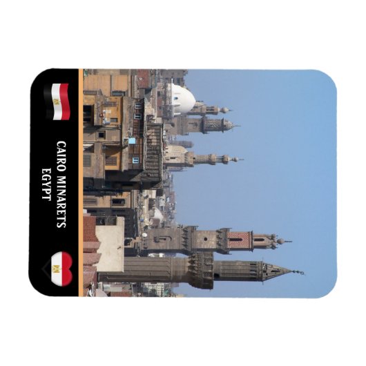 Caïro Minarets & Ancient City/Egypt Magnet Magneet (Horizontaal)