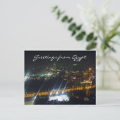 caïro nacht egypte briefkaart (Staand voorkant)