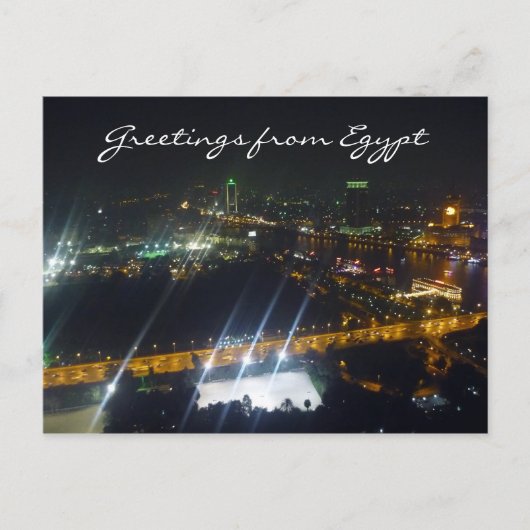 caïro nacht egypte briefkaart (Voorkant)