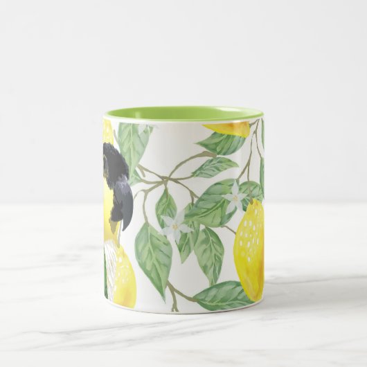 Caïro Parrot en Vers lemon Pet Bird Tweekleurige Koffiemok (Center)