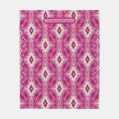 Cairo Patroon Roze Wit Fleece Deken (Voorkant)