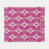 Cairo Patroon Roze Wit Fleece Deken (Voorkant (Horizontaal))