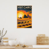 Caïro – Piramides bij zonsondergang Poster (Keuken)