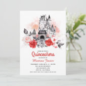 Caïro Quinceañera Red Rose15th Birthday Kaart (Staand voorkant)