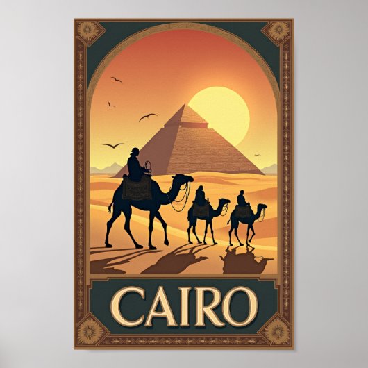 Caïro – Retro Travel Art Poster (Voorkant)