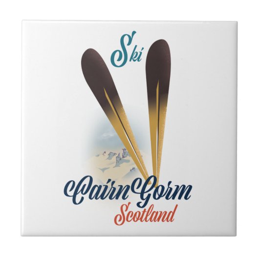 Caïro Scotland Ski poster Tegeltje (Voorkant)
