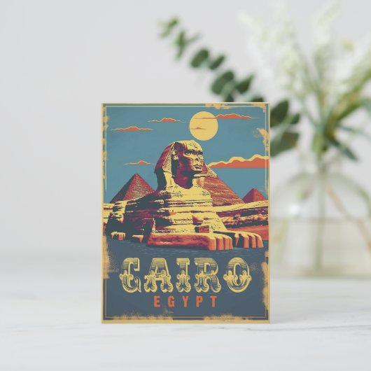 Caïro:  sfinx briefkaart (Staand voorkant)