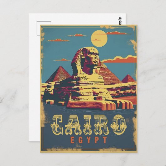 Caïro:  sfinx briefkaart (Voorkant / Achterkant)