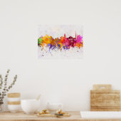 Caïro skyline tegen achtergrond waterverf poster (Keuken)