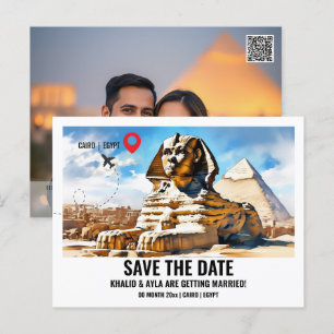 Caïro Sphinx piramide foto save datum bestemming Briefkaart