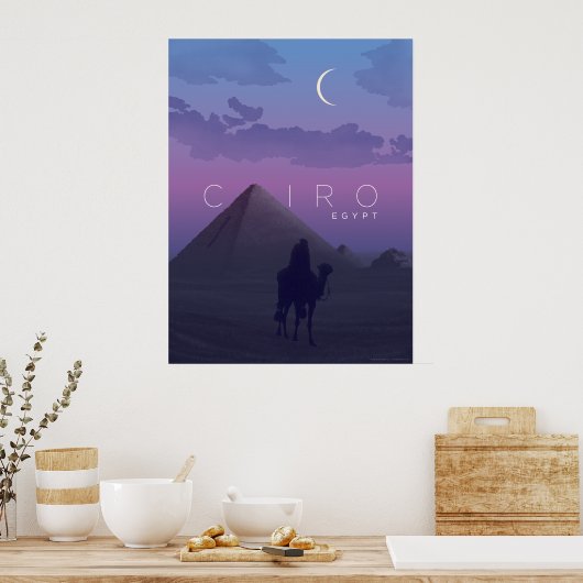Cairo Sunset Travel Poster (Keuken)