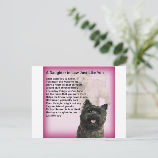 Caïro Terrier - Dochter in rechtengedicht Briefkaart (Staand voorkant)