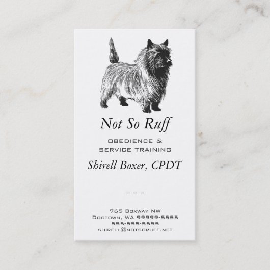 Caïro Terrier Dog Business Visitekaartje (Voorkant)