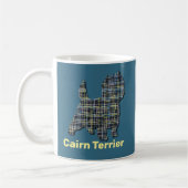 Caïro Terrier Dog Grid Silhouette Blue Background Koffiemok (Links)