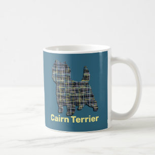Caïro Terrier Dog Grid Silhouette Blue Background Koffiemok