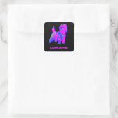 Caïro Terrier Dog Hot Pink & Blue Vierkante Sticker (Tas)