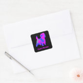 Caïro Terrier Dog Hot Pink & Blue Vierkante Sticker (Envelop)