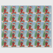 Caïro Terrier Dog in Snow met kerstcadeautjes Cadeaupapier (Vlak)