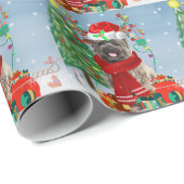 Caïro Terrier Dog in Snow met kerstcadeautjes Cadeaupapier (Rol Hoek)