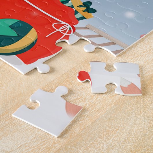 Caïro Terrier Dog in Snow met kerstcadeautjes Legpuzzel (Zijkant)