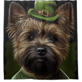 Caïro Terrier dog in St. Patrick's Day Dress Douchegordijn (Voorkant)