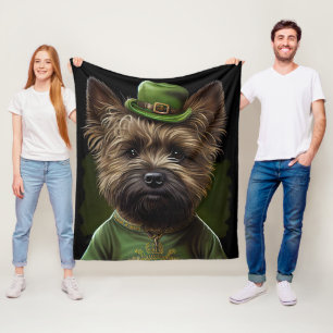 Caïro Terrier dog in St. Patrick's Day Dress Fleece Deken