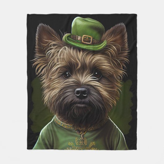 Caïro Terrier dog in St. Patrick's Day Dress Fleece Deken (Voorkant)