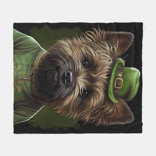 Caïro Terrier dog in St. Patrick's Day Dress Fleece Deken (Voorkant (Horizontaal))