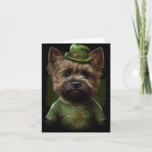 Caïro Terrier dog in St. Patrick's Day Dress Kaart (Voorkant)