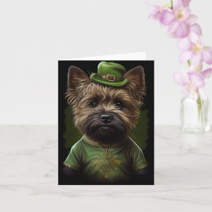 Caïro Terrier dog in St. Patrick's Day Dress Kaart