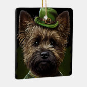 Caïro Terrier dog in St. Patrick's Day Dress Keramisch Ornament (Rechts)