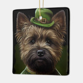 Caïro Terrier dog in St. Patrick's Day Dress Keramisch Ornament (Links)
