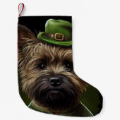 Caïro Terrier dog in St. Patrick's Day Dress Kleine Kerstsok (Voorkant)