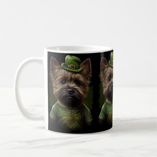 Caïro Terrier dog in St. Patrick's Day Dress Koffiemok (Links)