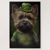 Caïro Terrier dog in St. Patrick's Day Dress Legpuzzel (Verticaal)