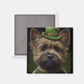 Caïro Terrier dog in St. Patrick's Day Dress Magneet (Voorkant / Achterkant)