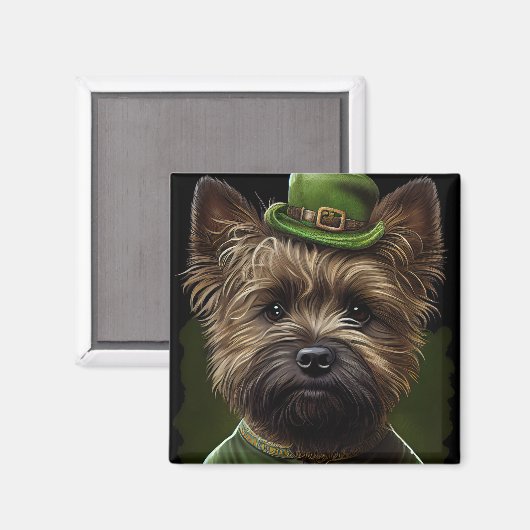 Caïro Terrier dog in St. Patrick's Day Dress Magneet (Voorkant / Achterkant)