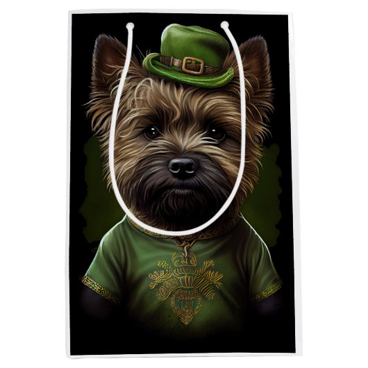Caïro Terrier dog in St. Patrick's Day Dress Medium Cadeauzakje (Voorkant)
