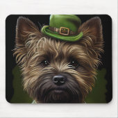 Caïro Terrier dog in St. Patrick's Day Dress Muismat (Voorkant)