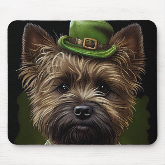 Caïro Terrier dog in St. Patrick's Day Dress Muismat (Voorkant)