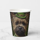 Caïro Terrier dog in St. Patrick's Day Dress Papieren Bekers (Achterkant)