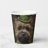Caïro Terrier dog in St. Patrick's Day Dress Papieren Bekers (Voorkant)