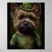 Caïro Terrier dog in St. Patrick's Day Dress Poster (Voorkant)
