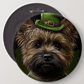 Caïro Terrier dog in St. Patrick's Day Dress Ronde Button 6,0 Cm (Voorkant /achterkant)